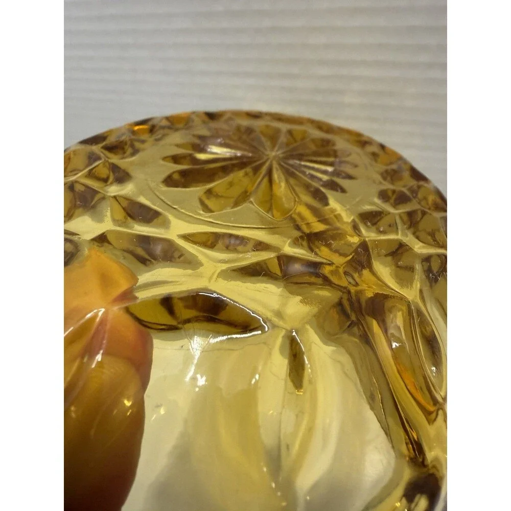 Vintage Anchor Hocking Fairfield Amber Glass Divided Relish Candy Dish